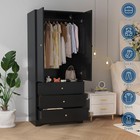 71  Armoire Wardrobe Closet Furniture With 3 Drawers Hanging Rod Cabinet Storage