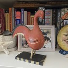 Vintage Swedish Folk Art Hand Carved Wooden Bird Sculpture Made In Sweden
