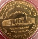  10  George Washington Masonic Bronze Coin  1982-83 Pa Grand Lodge W 2 x2  Case