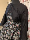 Civil War Old West Dickens Victorian Visiting Dress Gown Black Floral