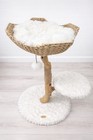 Modern Natural Wood Cat Tree Tower Basket Bed Jute Scratch Post 43-46    White