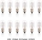 Betus 12 Pack Long Lasting 15 Watt Dimmable E12 Socket Warm White Salt Lamp Bulb