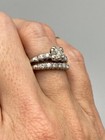 1930s Vintage Antique Round Cut Moissanite Bridal  Engagement Wedding Ring Set   s