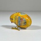 Haji 1950s Japan Tin Litho Wind Up Pecking Chick Toy Yellow Bird - No Key