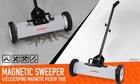 18  Rolling Magnetic Sweeper With Wheels Pick Up Workshop Garage Yard Cleanup