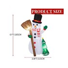 6 2ft Christmas Santa Snowman Holding Broom Inflatable With Led Lights