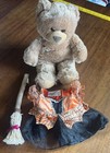 Build A Bear Halloween Spider Witch Costume  Fall Bear Orange Dress Broomstick