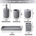 Resin Grey Bathroom Accessories Set 5 Pcs  Lotion Soap Dispenser  Toothbrush    