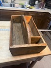 Antique Vtg Primitive Wood Caddy Tote Carrier Farmhouse Rustic Decor Table Pc