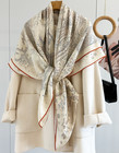 70  Cashmere 30  Silk Scarf 53   Shawl Neckerchief Circle Print Bandana Wrap New