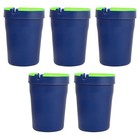 5pcs Outdoor Butt Bucket Car Ashtray With Lid For Cup Holder - Glow In The Blue