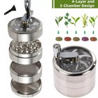 4layers 2pcs Herb Tobacco Grinder Spice Herbal Metal Smoke Crusher Handle Muller