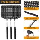 Telescopic Fly Swatter 3 Pack  Heavy Duty Flyswatters With Stainless Steel Handl