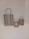Vintage Wire Mesh Tote Purse Bag With Handles Lg 16 x9  Med 9 x5  Sm 7 x4 