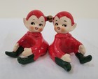 Vtg Lefton Christmas Pixie Elf Candle Hugger Climber Mcm Ceramic Figurine Japan
