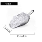 Ice Cube Endurance Scoop  Cast Aluminum Shovel Scoops Kitchen 12oz Silver 