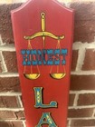 Vintage Yorkraft Honest Lawyer 1 Flight Up Sign 35x6 Advertising Red Blue Wall