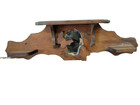Vintage Carved Solid Wood Framed Mirrored With Three Shelves   Butterfly 34  L