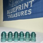 Set Of 6 Vintage Hemingray No  9 Aqua teal Glass Insulators - Classic Pony Style