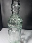 Glass Bottle For Decorating Or Crafts 12 25    Tall Clear Raised Design  z67 