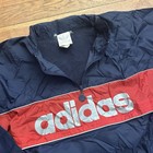 Vintage 80s Adidas Big Logo Hideaway Hood Windbreaker Track Jacket Xl