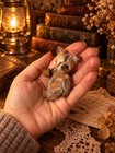 Artist Ooak Tiny Teddy Bear Handmade Beige Mohair Miniature Vintage Gift