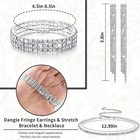 4 Pieces Rhinestone Jewelry Setclutch Purse Prom Jewelry Sets Wedding Bridal    