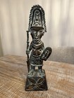 Authentic African Benin Bronze Warrior Statue  