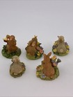Vtg Russ Berrie 5 Mini Rabbits Bunnies    nature   s Wonders   1 5 resin Pastel  13977