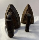 Lot Of 2 Vintage Sad Flat Irons Or Door Stops Cast Iron 3   5 Lb