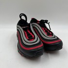 Nike Air Max 97 Black Red Silver Running Shoes Sneakers Size 7 Youth