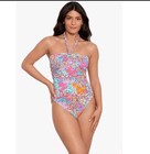 Nwt Lauren Ralph Lauren Women Amara Twist-bandeau One-piece Swimsuit 14 Tag  150