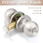 3 Pack Round Door Knob Keyless Privacy Function Interior Door Door Lock Handle