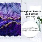 4pc Gold Purple Bathroom Set  Shower Curtain  Rugs  12 Hooks  Toilet Lid Cover