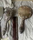 Vintage 4 Hand Held Ornate Vanity Mirrors Brush   Comb Set Gorham Silver