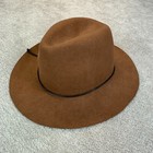 Brown Wool Felt Ladies Women Medium Fedora Hat