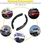 2pcs Carbon Fiber Car Steering Wheel Cover Non-slip Accessories For 15   38cm Us