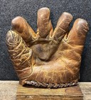Vtg 1930s James W  Brine Co Boston Baseball Glove Split Finger Mitt
