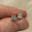 0 50 Ct Lab Grown Diamond Stud Earing For Women 925 Silver 14k White Gold Plated