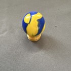 Blue   Yellow Swirl Glass Toy Marble Single Piece Machine Made Swirl Style