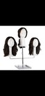 Adjustable 3-head Wig Stand Holder 17-26 In Height With 10 In Base