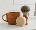 3pc Wooden Shaving Set Kit Brush Badger Hair Shave Bowl Mug Cup W Handle   Soap