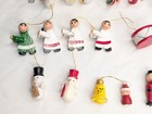 Vintage Lot Of 30  Mini Wooden Christmas Ornaments Figurines Painted Germany 