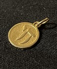 Hebrew  chai  Symbol Gold Tone Round Pendant Charm 1 2   