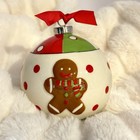 Gingerbread Man Ceramic Christmas Ornament Ball 4    Holiday Main Street Collectio