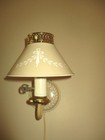 Vintage Tan Beige Tole Mid Century Modern Metal Wall Sconce Lamp Light