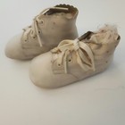 Vintage Mrs Days Ideal White Leather High Top Baby Shoes