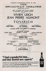 Vivien Leigh  tovarich  Jean Pierre Aumont 1963 Broadway Opening Night Playbill