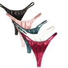 5 Pcs Lot  Womens Sexy Satin Thongs Panties Silky G-string Underwear s M L Xl 2x