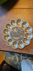 Vintage Deviled Egg Tray Server Plate Carson Statesmetal Lead-free  pewter 